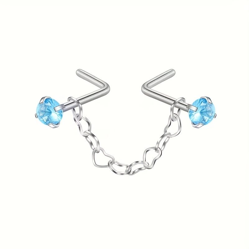 Women's Y2K Bohemian Style 304L Stainless Steel Nose Stud Chain